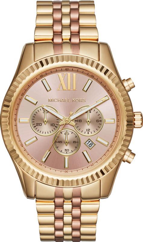 michael kors oversized lexington two-tone watch|michael kors lexington chronograph watch.